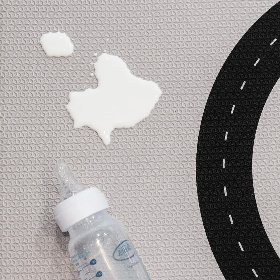 The Cali Rug in Neutral Grey • Two-Sided, Memory Foam Play Mat with Interactive Play Map on the Back