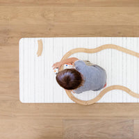 The Lola Runner by Ruggish • Two-Sided, Memory Foam Play Mat with Neutral, Striped Designer Rug Pattern