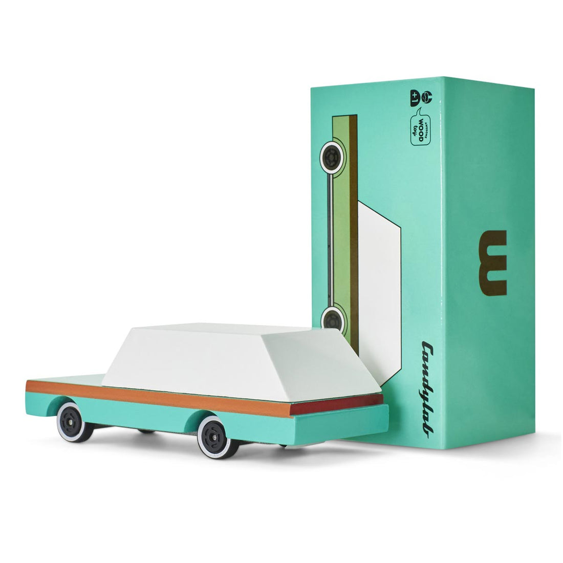 Candylab's Candycar in Teal Wagon • Vintage Wooden Station Wagon Car • Whimsical, Modern, Non-Toxic